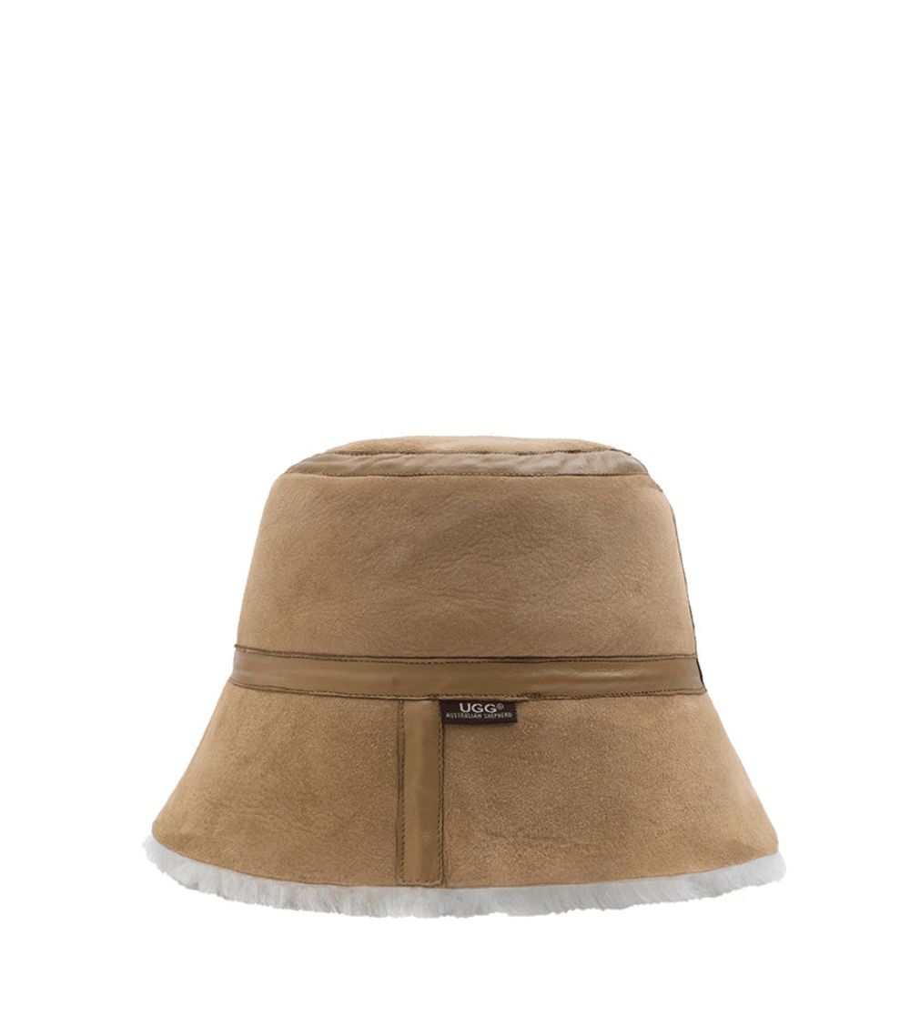 Fluffy Sheepskin Wool Bucket Patchwork Hat - Huakoa