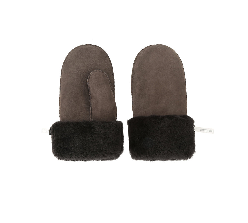 Fluffy Sheepskin Wool Mittens